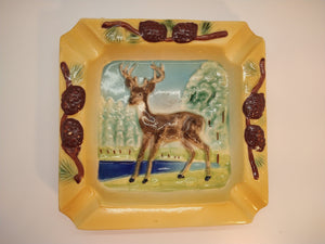 Painted Porcelain Deer Ash Tray