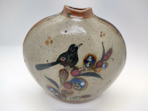 Vintage Handmade Japanese Bird And Flower Vase