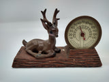 Vintage Ceramic Deer Weather Thermometer